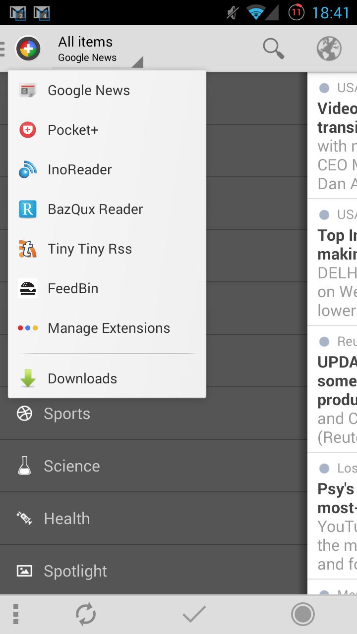Emulate Android APK InoReader | News+
